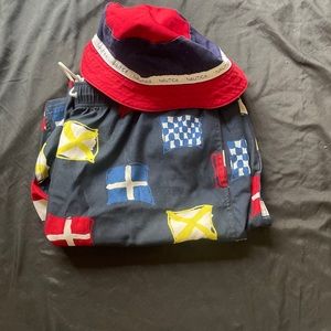 Nautica Swim Trunks 3x And Bucket Hat 1 Size Shorts Multicolor